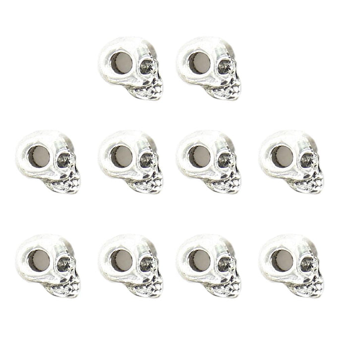 Crofta 10pcs Retro Skull Spacer Beads - Antique silver