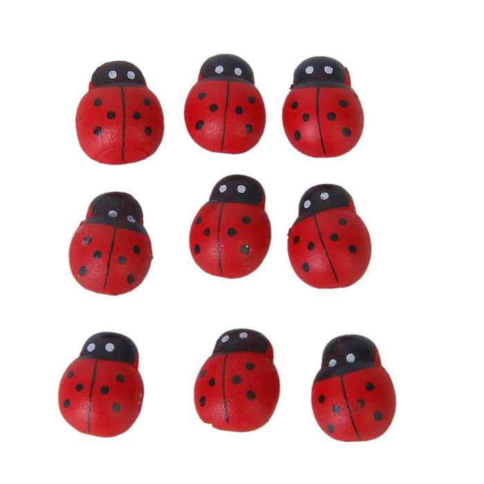 Crofta 100 Pcs Small Wooden Beetle Sponge Sticker Ladybug Sticker