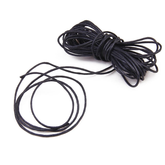 Crofta 1.5mm Round Waxed Cotton Cords Black