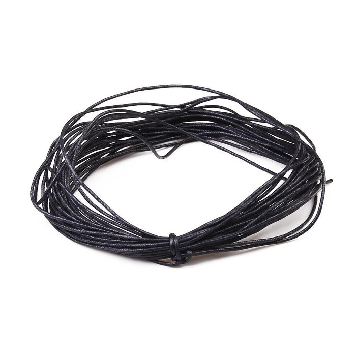 Crofta 1.5mm Round Waxed Cotton Cords Black