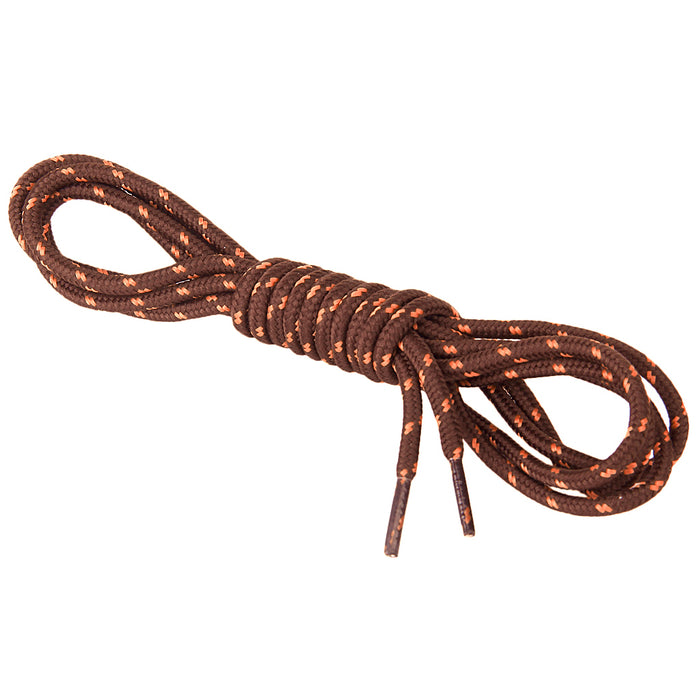 1 Pair 47 inch Round Shoe Laces Shoelaces Hiking Sports Sneakers Boots Strings Brown Dots Coffee