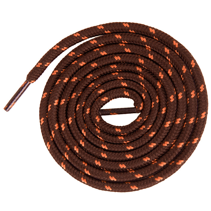 1 Pair 47 inch Round Shoe Laces Shoelaces Hiking Sports Sneakers Boots Strings Brown Dots Coffee