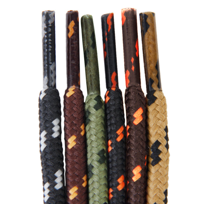 1 Pair 47 inch Round Shoe Laces Shoelaces Hiking Sports Sneakers Boots Strings Brown Dots Coffee