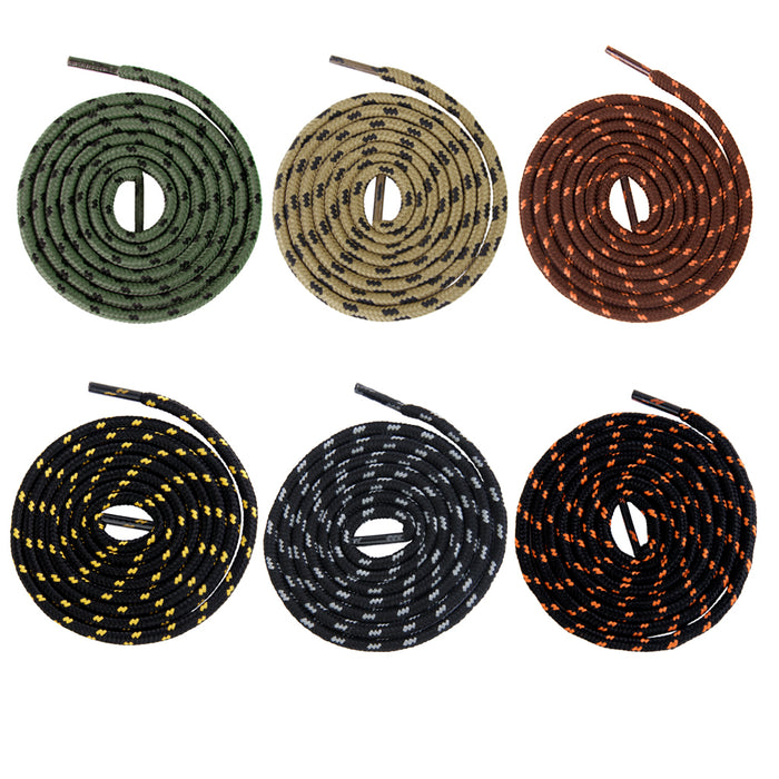 1 Pair 47 inch Round Shoe Laces Shoelaces Hiking Sports Sneakers Boots Strings Brown Dots Coffee