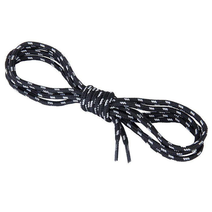 Crofta 1 Pair 47 inch Round Shoe Laces Shoelaces Hiking Sports Sneakers Boots Strings Grey Dots Black