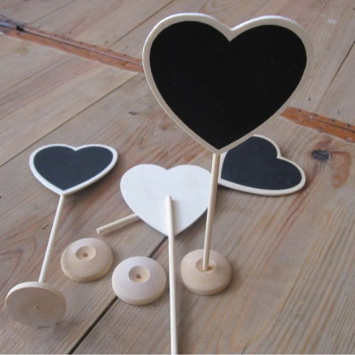 Crofta 1 Piece Wooden Heart-shaped Blackboard with Base