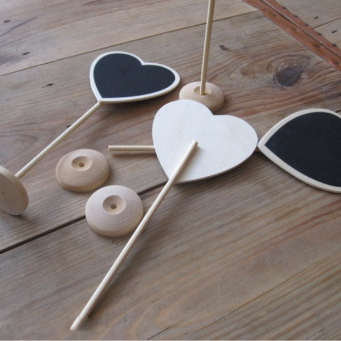 Crofta 1 Piece Wooden Heart-shaped Blackboard with Base