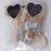 Crofta 1 Piece Wooden Heart-shaped Blackboard with Base