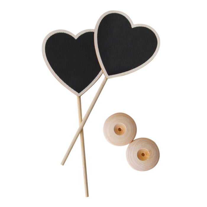 Crofta 1 Piece Wooden Heart-shaped Blackboard with Base