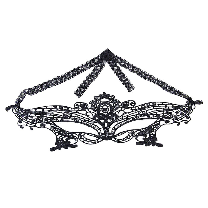 Crofta Gorgeous Venetian Black Lace Eye Mask Masquerade Fancy Dress Party Mask