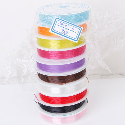 Crofta 10 Rolls Mixed Color Crystal Elastic Cord Strong Stretchy Beading Thread String 0.6mm DIY Jewellery Making