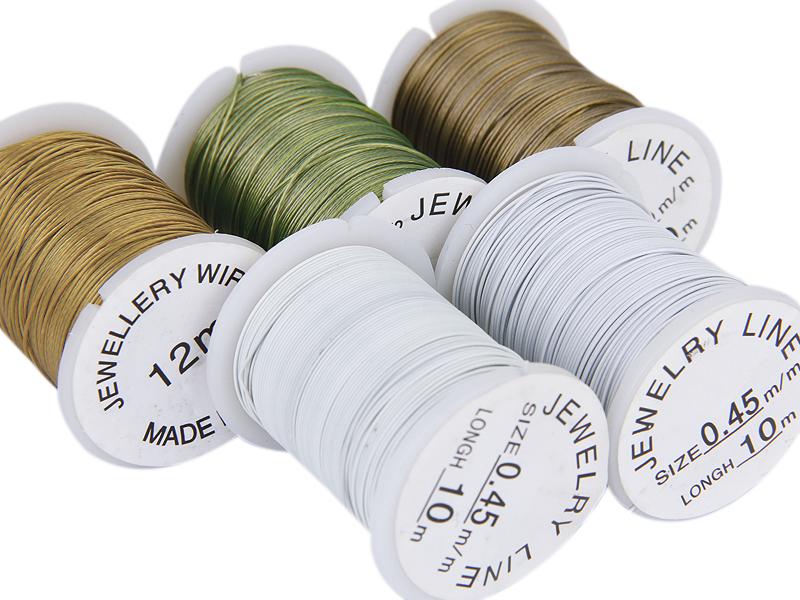 Crofta 10 Rolls Mixed Color Steel Beading Wire Thread String 0.45mm DIY Jewellery Making