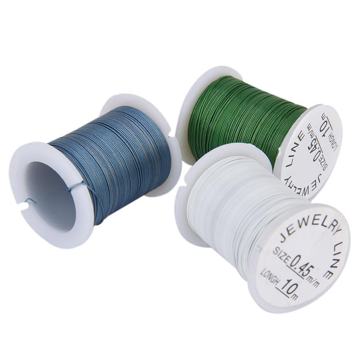 Crofta 10 Rolls Mixed Color Steel Beading Wire Thread String 0.45mm DIY Jewellery Making