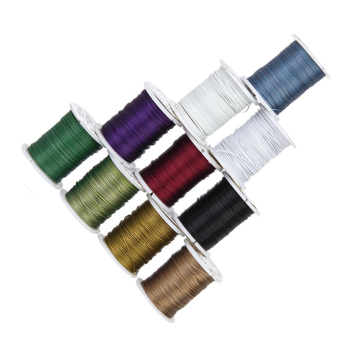 Crofta 10 Rolls Mixed Color Steel Beading Wire Thread String 0.45mm DIY Jewellery Making