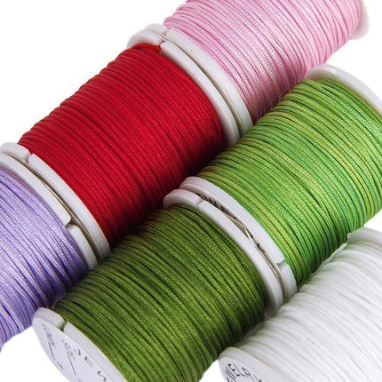 Crofta 10 Rolls Mixed Color Nylon Cord Beading Thread String 0.8mm DIY Jewellery Making