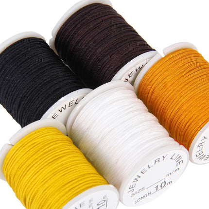 Crofta 10 Rolls Mixed Color Nylon Cord Beading Thread String 0.8mm DIY Jewellery Making