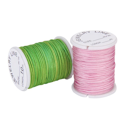 Crofta 10 Rolls Mixed Color Nylon Cord Beading Thread String 0.8mm DIY Jewellery Making