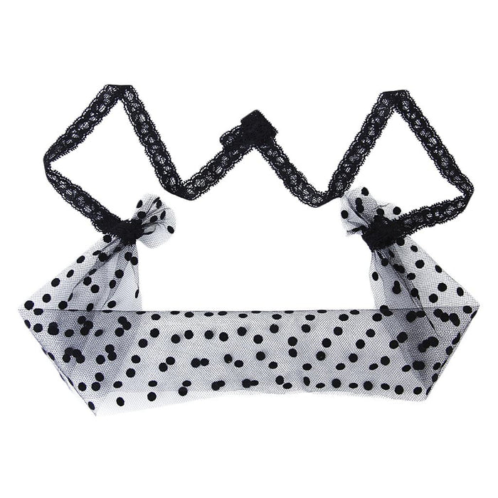 Crofta Women's Sexy Black Polka Dots Lace Eye Mask Costume Party Fancy Eye Face Mask