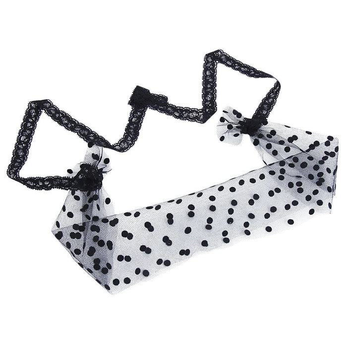 Crofta Women's Sexy Black Polka Dots Lace Eye Mask Costume Party Fancy Eye Face Mask