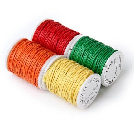 Crofta 10 Rolls Mixed Color Waxed Cotton Cord String Beading Thread 1mm