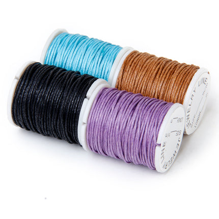 Crofta 10 Rolls Mixed Color Waxed Cotton Cord String Beading Thread 1mm