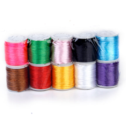 Crofta 10 Rolls Mixed Color Nylon Cord Beading Thread String 2mm DIY Jewellery Making