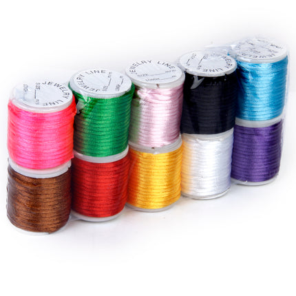 Crofta 10 Rolls Mixed Color Nylon Cord Beading Thread String 2mm DIY Jewellery Making