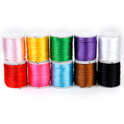 Crofta 10 Rolls Mixed Color Nylon Cord Beading Thread String 2mm DIY Jewellery Making