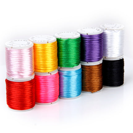 Crofta 10 Rolls Mixed Color Nylon Cord Beading Thread String 2mm DIY Jewellery Making