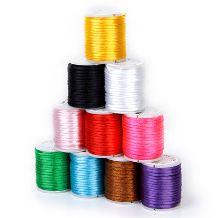 Crofta 10 Rolls Mixed Color Nylon Cord Beading Thread String 2mm DIY Jewellery Making