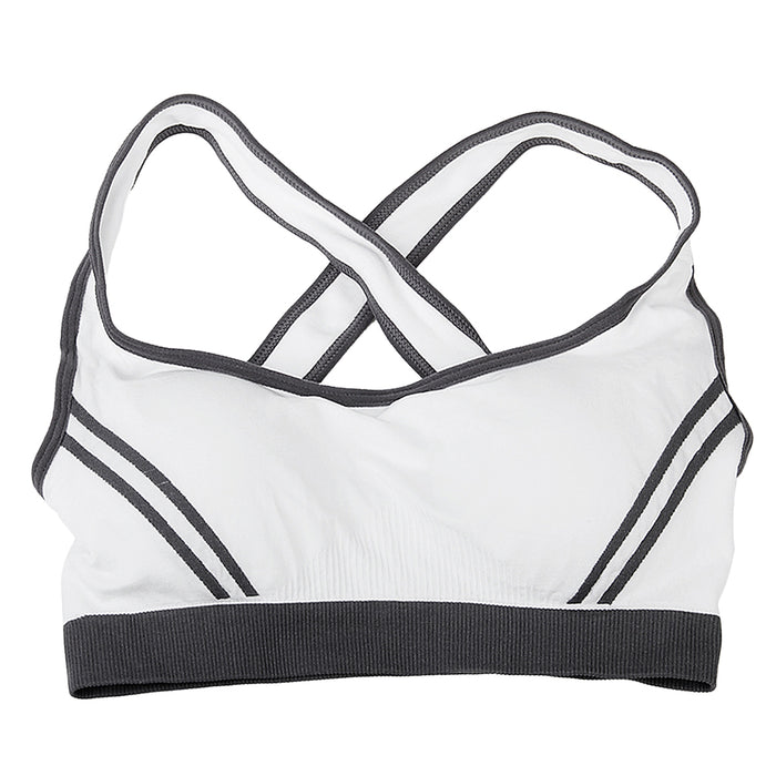 Crofta Women's Padded Racer Back Bra Top Yoga Fitness Sport Vest White L