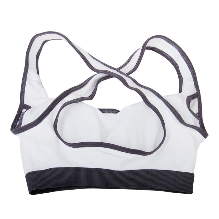 Crofta Women's Padded Racer Back Bra Top Yoga Fitness Sport Vest White L