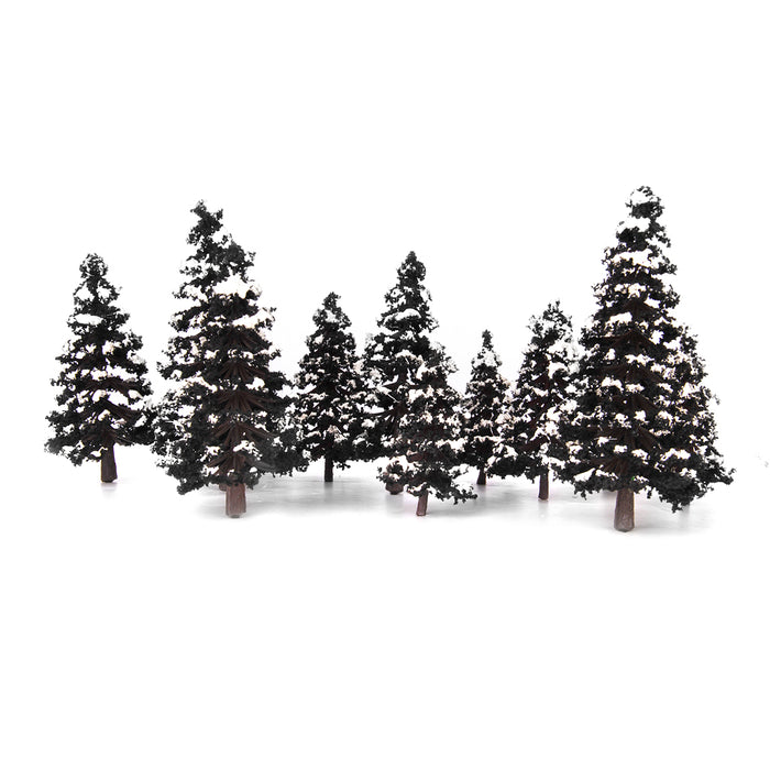 Crofta 16pcs Green Black 2.36 Inch - 4.72 Inch Scenery Landscape Model Trees