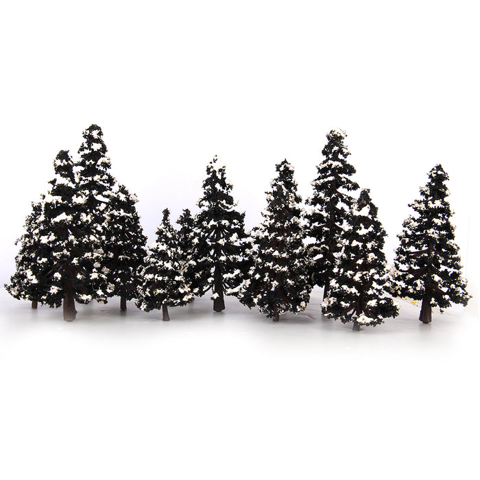 Crofta 16pcs Green Black 2.36 Inch - 4.72 Inch Scenery Landscape Model Trees