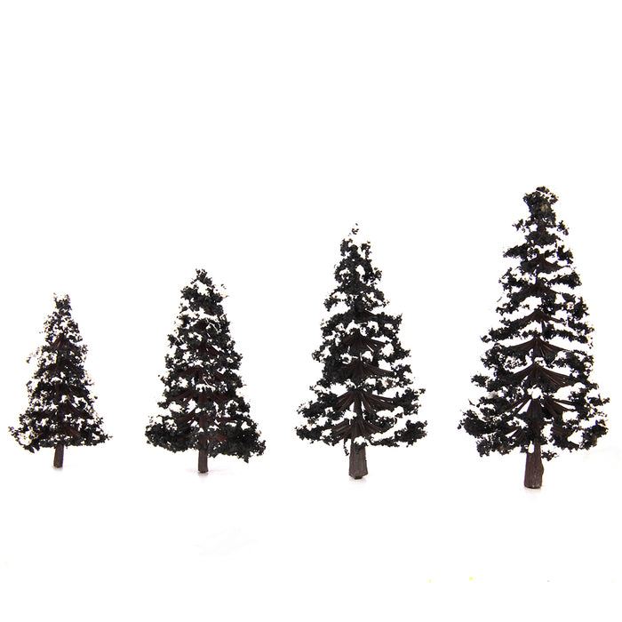 Crofta 16pcs Green Black 2.36 Inch - 4.72 Inch Scenery Landscape Model Trees