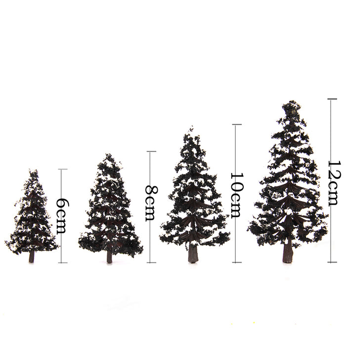 Crofta 16pcs Green Black 2.36 Inch - 4.72 Inch Scenery Landscape Model Trees