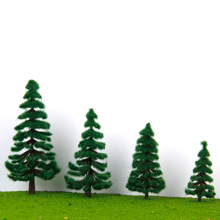 Crofta 16pcs 2.36 Inch - 4.72 Inch Scenery Landscape Model Trees - Dark Green