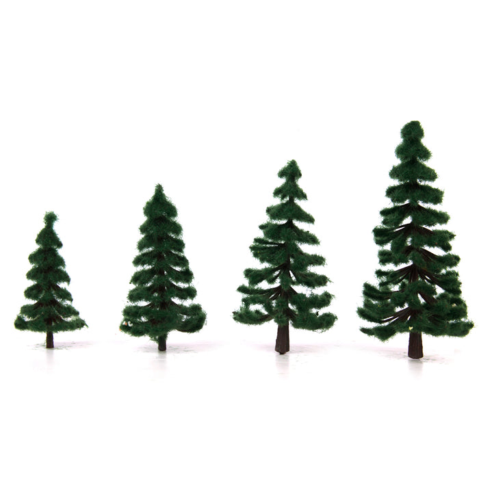 Crofta 16pcs 2.36 Inch - 4.72 Inch Scenery Landscape Model Trees - Dark Green