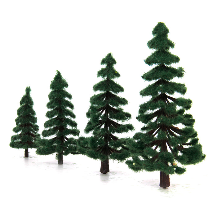 Crofta 16pcs 2.36 Inch - 4.72 Inch Scenery Landscape Model Trees - Dark Green