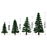 Crofta 16pcs 2.36 Inch - 4.72 Inch Scenery Landscape Model Trees - Dark Green