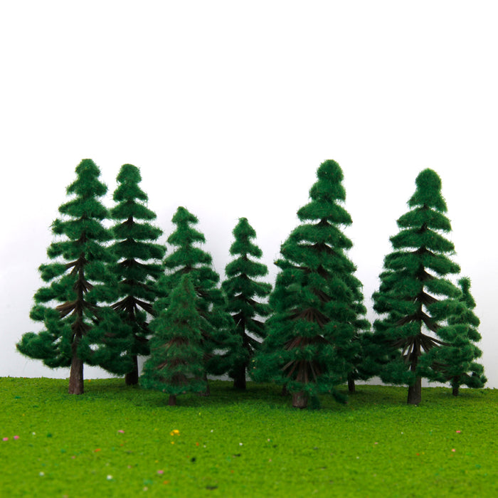 Crofta 16pcs 2.36 Inch - 4.72 Inch Scenery Landscape Model Trees - Dark Green