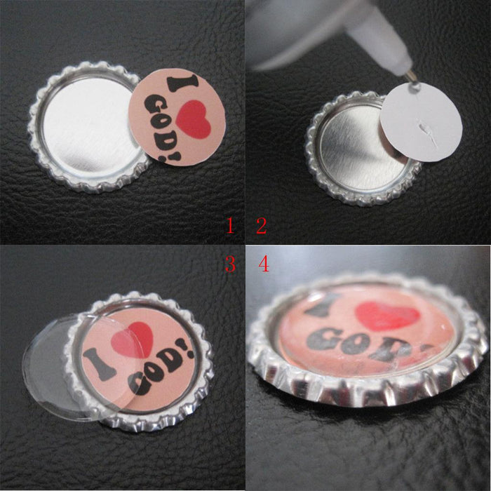 Crofta 100pcs Flat 1" Bottle Caps Linerless Flattened No Liners Silvery