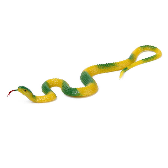 Crofta Yellow and Green Soft Plastic Snake Pretend Play Trick Toys Garden Prank Props