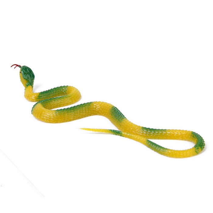 Crofta Yellow and Green Soft Plastic Snake Pretend Play Trick Toys Garden Prank Props