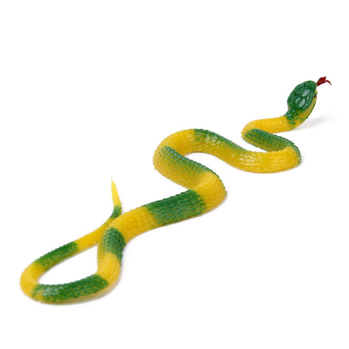 Crofta Yellow and Green Soft Plastic Snake Pretend Play Trick Toys Garden Prank Props