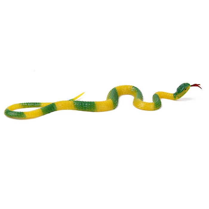 Crofta Yellow and Green Soft Plastic Snake Pretend Play Trick Toys Garden Prank Props