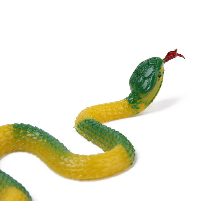 Crofta Yellow and Green Soft Plastic Snake Pretend Play Trick Toys Garden Prank Props