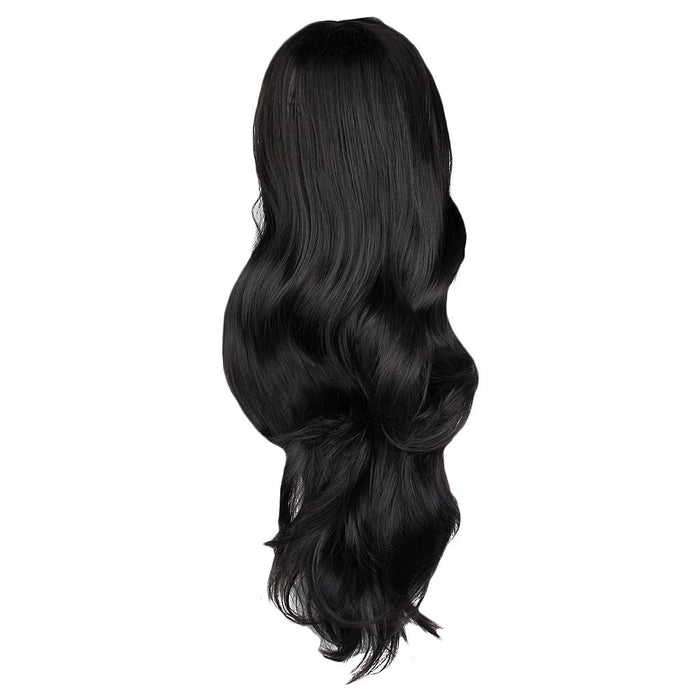 Crofta Women's Full Wigs Long Wavy Wig - Black