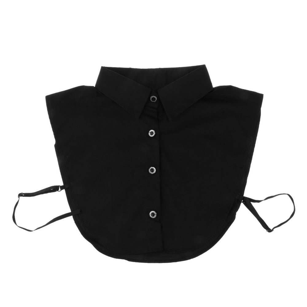 Crofta Women's Fake Half Shirt Blouse Detachable Collar Black