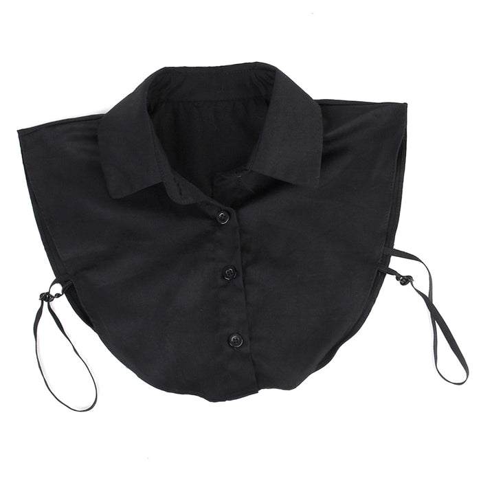 Crofta Women's Fake Half Shirt Blouse Detachable Collar Black